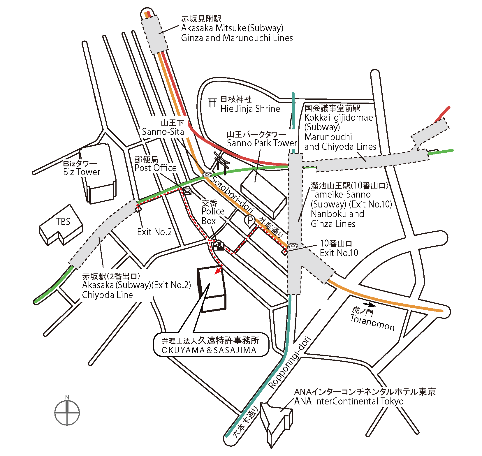 久遠特許事務所 - 地図